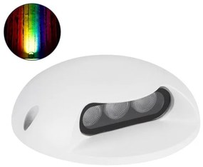 Επίτοιχο Σποτ Φωτιστικό Τοίχου LED 6W IP65 RGB-Λευκό STEP-LUNA 90621 Globostar-90621-Λευκό 90621