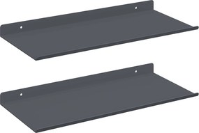 vidaXL Πλωτό ράφι Επιτοίχιο 2 pcs Ανθρακί 40 x 18 x 2,5 εκ. Ατσάλι