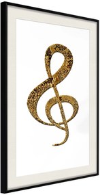 Αφίσα - Golden Treble Clef - 30x45 - Μαύρο - Με πασπαρτού