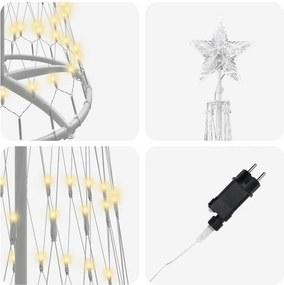vidaXL LED Χριστουγεννιάτικο Δέντρο με βάση Θερμό λευκό 250 cm Μέταλλο