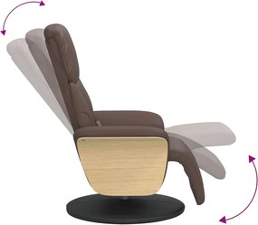 vidaXL Πολυθρόνα Μασάζ Ανακλινόμενη με Υποπόδιο Καφέ Συνθετικό Δέρμα