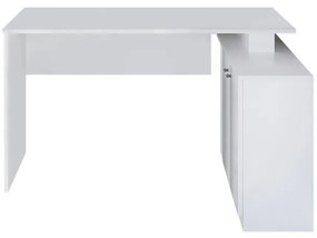 Γραφείο εργασίας Basak Megapap γωνιακό χρώμα λευκό 130x60x74εκ.