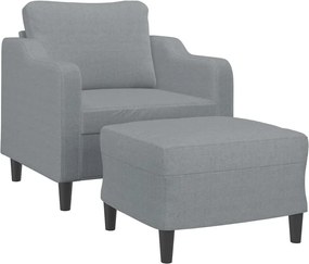 vidaXL Πολυθρόνα Ανοιχτό Γκρι 60 εκ. Υφασμάτινη με Υποπόδιο