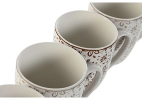 Σετ 4 Κούπες Φλιτζάνια Home ESPRIT Καφέ Μπεζ Blomster 340 ml