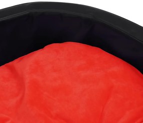 vidaXL Κρεβάτι Σκύλου Μαύρο/Κόκκινο 99x89x21 εκ. Βελουτέ/Συνθ. Δέρμα