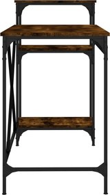 vidaXL Γραφείο με Ράφια Καπνιστή Δρυς 135x50x90 εκ. Επεξ. Ξύλο/Σίδηρος