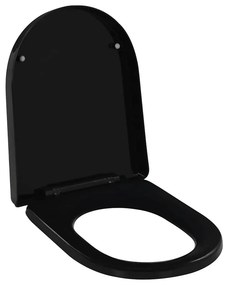 VidaXL Κάλυμμα Λεκάνης με Soft Close & Quick Release Μαύρο