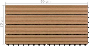 vidaXL Πλάκα Κατασκευής 6 pcs Καφέ 60 x 30 cm WPC
