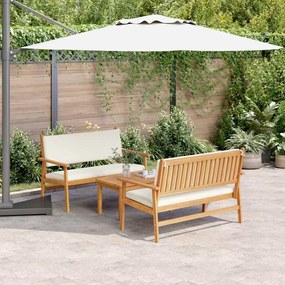vidaXL Σετ Καναπέ Κήπου 3 pcs Καφέ 75 x 45 x 38 εκ. Μασίφ ξύλο ακακίας