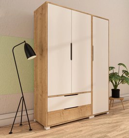 Τριφυλλη Ντουλαπα Δρυς Ζαφειρι/Λευκο FLORA 137 45x137x183