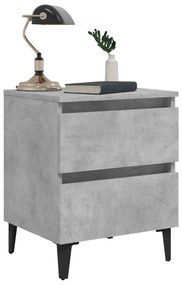 vidaXL Κομοδίνο Γκρι Σκυροδέματος 40 x 35 x 50 εκ. από Επεξ. Ξύλο