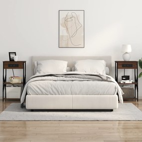 vidaXL Κομοδίνο με ράφι Καφέ δρυς 41 x 31 x 76 εκ. Επεξεργασμένο ξύλο
