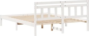 vidaXL Σκελετός Κρεβατιού Λευκό 150 x 200 cm Στερεά ξυλεία πεύκου