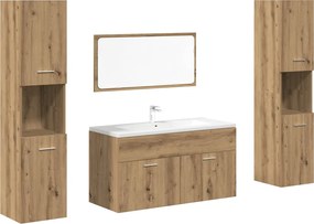 vidaXL Σετ Επίπλων Μπάνιου 4 Τεμαχίων Τεχνίτης Δρυς από Τεχν. Ξύλο