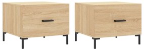 vidaXL Τραπεζάκια Σαλονιού 2 τεμ Sonoma Δρυς 50x50x40 εκ Επεξ. Ξύλο