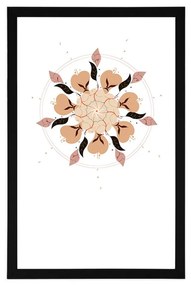 Αφίσα με πασπαρτού Αφηρημένο σχέδιο διακριτικών λουλουδιών - 30x45 silver