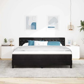 vidaXL LED Κρεβάτι με βάθρο με στρώμα Μαύρο 180 x 200 cm Βελούδο