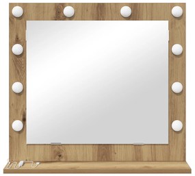 vidaXL Καθρέφτης Vanity με LED φώτα Artisan Oak 60x55x18 εκ