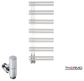 Thermo SOLO Θερμαινόμενη πετσετοκρεμάστρα από ανοξείδωτο χάλυβα με υδραυλική λειτουργία, 120x50cm Inox Polished