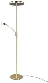 Φωτιστικό Δαπέδου Brass Mat 35xH181cm Led Ρυθμιζόμενο 35w 2700+3200+4000K 4100lm Trio Lighting Franklin 426510208