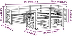 vidaXL Σειρά Καναπέ Εξωτερικού 7 τμχ. 7-θέσια Λευκό