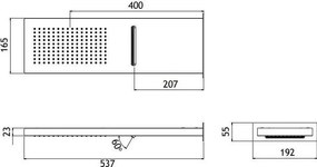 Κεφαλή ντουζ Almar Smart Shower Head επιτοίχια-Inox