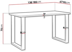 Τραπέζι Kingsale-185 x 90-Φυσικό