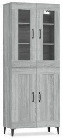 vidaXL Ντουλάπι Γκρι Sonoma 69,5 x 34 x 180 εκ. Επεξεργασμένο Ξύλο