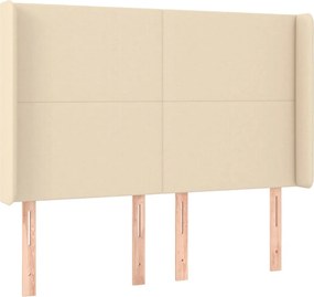 vidaXL Κρεβάτι Boxspring με Στρώμα Κρεμ 140x190 εκ. Υφασμάτινο