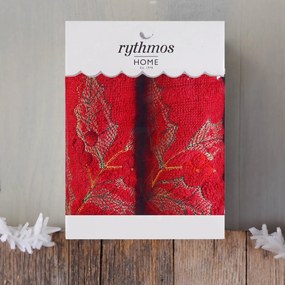 ΣΕΤ ΠΕΤΣΕΤΕΣ ΧΕΡΙΩΝ 2 ΤΜΧ ΚΟΥΤΙ RYTHMOS CHRISTMAS TERRY GIFT SET (3) ΓΚΙ 2(30X50) ΚΟΚΚΙΝΟ-ΚΟΚΚΙΝΟ