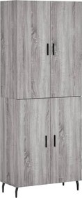 vidaXL Ντουλάπι Γκρι Sonoma 69,5 x 34 x 180 εκ. Επεξεργασμένο Ξύλο