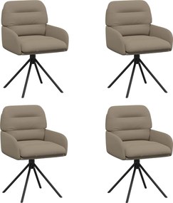 vidaXL Γυριστές καρέκλες φαγητού 4 pcs Τεχνητό Δέρμα Καπουτσίνο