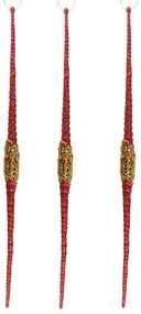 Χριστουγεννιάτικα Στολίδια Set/3 τεμάχια Δάκρυ Red 30cm 9782615a