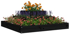 vidaXL Ζαρντινιέρα Μαύρο 80 x 80 x 27 εκ. από Μασίφ Ξύλο Πεύκου