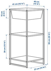 JOSTEIN ραφιέρα με δοχείο/εσωτερικού/εξωτερικού χώρου/μέταλλο, 41x40x90 cm 494.371.75