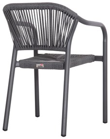 Καρέκλα LUCCI C6266.01 Σκούρο Γκρί Αλουμινίου με P.E. Rattan 58x56x79Υ εκ. 58x56x79 εκ.