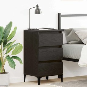 vidaXL Κομοδίνο Μαύρη Δρυς 40x35x70 εκ. Επεξεργασμένο ξύλο