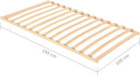 vidaXL Τελάρο Κρεβατιού με 13 Σανίδες 100 x 200 εκ.