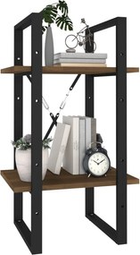 vidaXL Βιβλιοθήκη με 2 Ράφια Καφέ Δρυς 40x30x70 εκ. Επεξεργ. Ξύλο