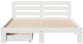 vidaXL Σκελετός Κρεβ. Χωρίς Στρώμα Λευκό 120x200 εκ Μασίφ Πεύκο