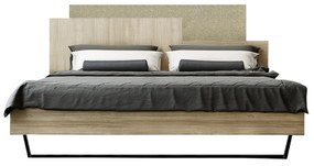 Intrahome Κρεβάτι "ΜΟΡΦΕΑΣ" διπλό σε χρώμα δρυς-εκρού σκούρο 160x200 Intrahomesa-00652349