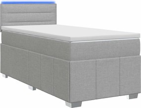 vidaXL Κρεβάτι box spring με στρώμα Ανοιχτό γκρι 80 x 200 cm Ύφασμα