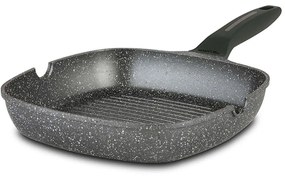 Τηγάνι - Γκριλιέρα Αντικολλητική Olea 10-302-210 28cm Black-Olive Nava 28cm Aluminium