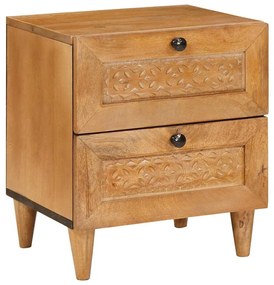 Κομοδίνο Ανοιχτό καφέ 40 x 33 x 46 εκ. Μασίφ ξύλο ακακίας