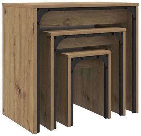 vidaXL Φωτιστικό Τραπεζάκι 3 pcs artisan δρυς 60 x 35 x 56 εκ.