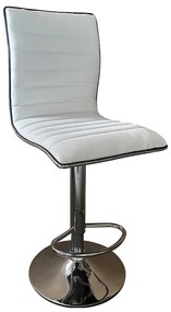 Σκαμπό Bar ArteLibre ENCANTA Λευκό/Χρώμιο PU/Μέταλλο 41x50x59/94-80/115cm