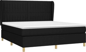 vidaXL Κρεβάτι Boxspring με Στρώμα Μαύρο 160x200 εκ. Υφασμάτινο