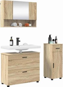 vidaXL Σετ Επίπλων Μπάνιου 3 τμχ. Δρύς Sonoma 76,5 x 35 x 64 εκ