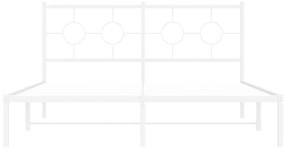 Πλαίσιο Κρεβατιού με Κεφαλάρι Λευκό 160x200 εκ. Μεταλλικό - Λευκό