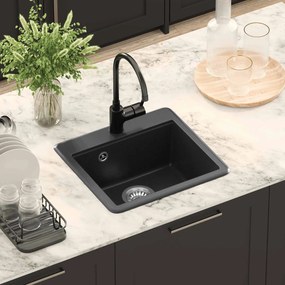 vidaXL Σιντρινο Μαύρο 470 x 440 mm Γρανίτης